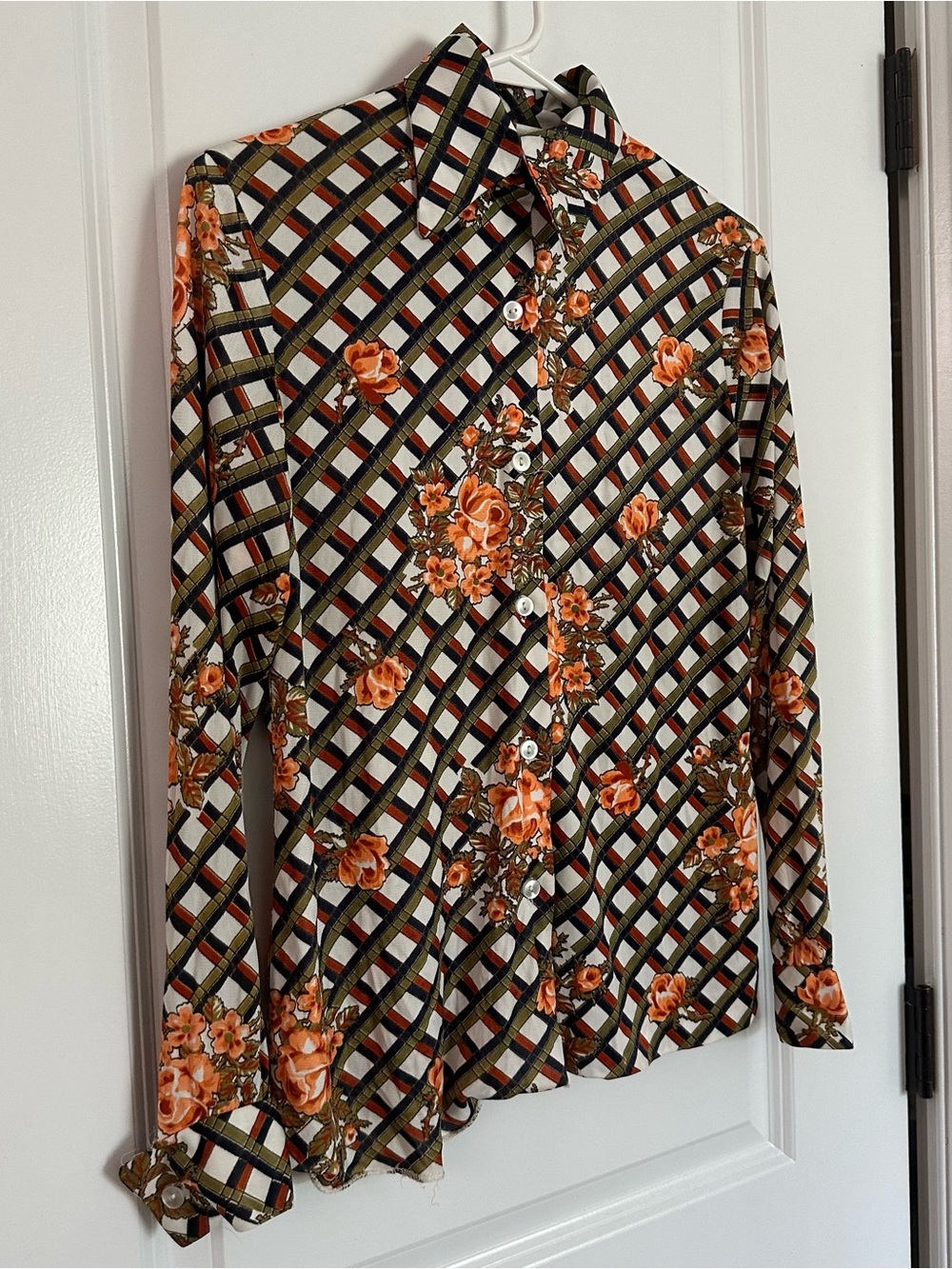 Vintage Style Craft Printed Button Down Shirt